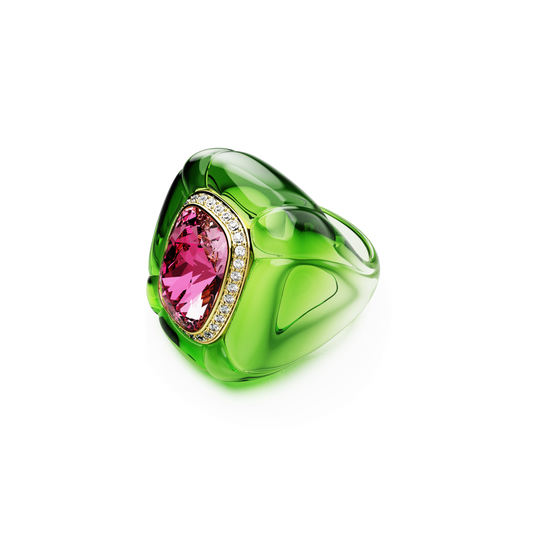 Dulcis cocktail ring, Cushion cut, Pavé, Multicolored 5709969
