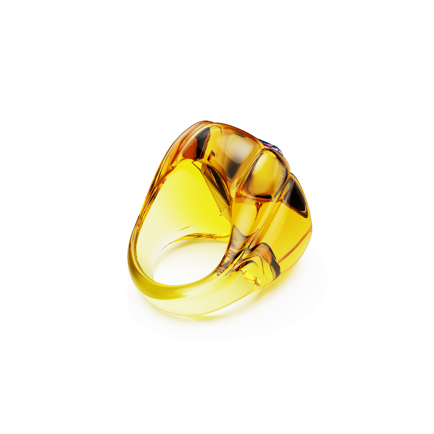 Dulcis cocktail ring, Cushion cut, Pavé, Yellow 5709977