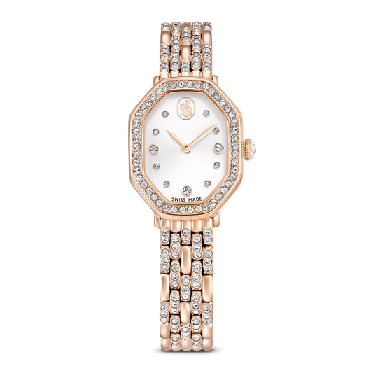 Dextera octagon watch, Swiss Made, Metal bracelet, Gold tone, Rose gold-tone finish 5715517