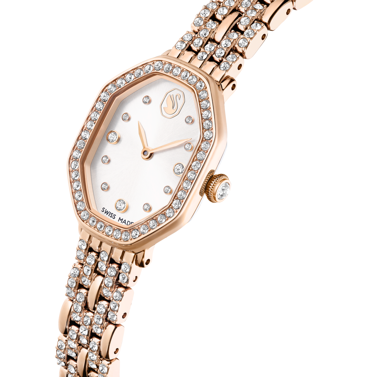 Dextera octagon watch, Swiss Made, Metal bracelet, Gold tone, Rose gold-tone finish 5715517