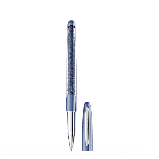 Crystalline rollerball pen, Blue, Chrome plated 5717138