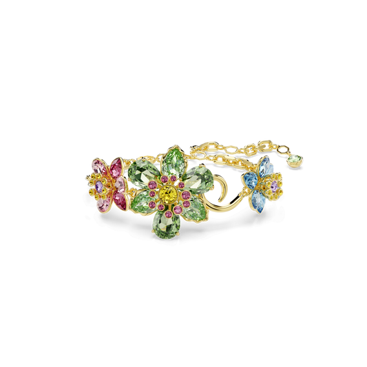 Idyllia bracelet, Mixed cuts, Flower, Multicolored, Gold-tone plated 5717156