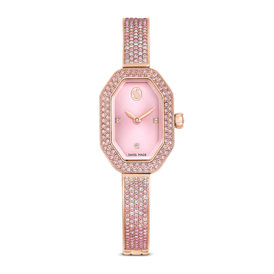 Dextera bangle watch, Swiss Made, Metal bracelet, Pink, Rose gold-tone plated 5717588