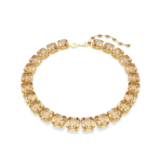 Millenia necklace, Octagon cut, Caramel, Gold-tone plated 5718357
