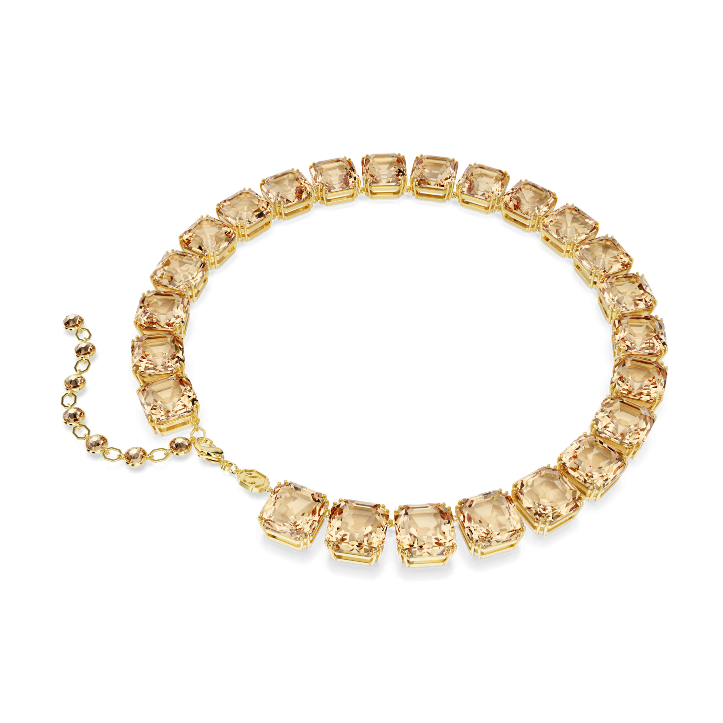 Millenia necklace, Octagon cut, Caramel, Gold-tone plated 5718357