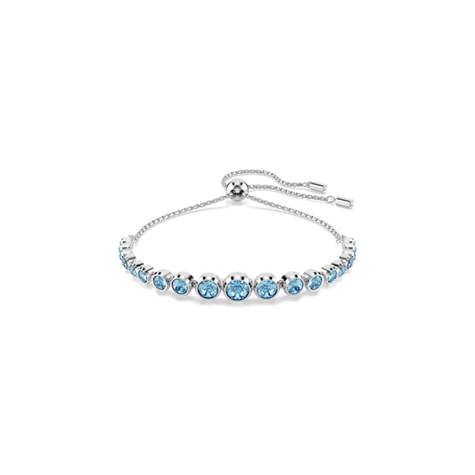 Imber bracelet, Mixed round cuts, Blue, Rhodium plated 5719282