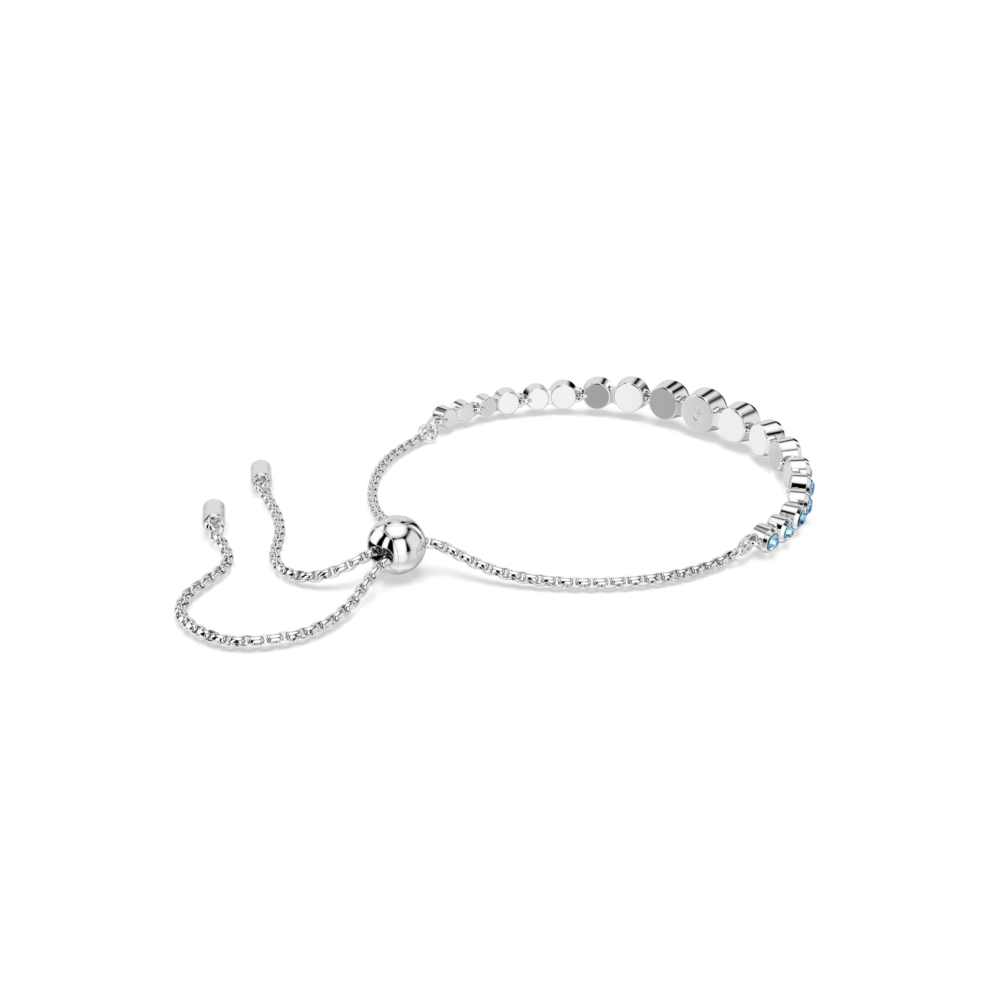 Imber bracelet, Mixed round cuts, Blue, Rhodium plated 5719282