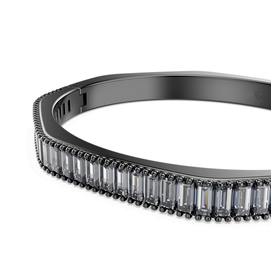 Matrix bangle, Baguette cut, Octagon shape, Gray, Ruthenium plated 5720365