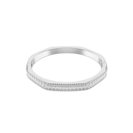 Matrix bangle, Baguette cut, Octagon shape, White, Rhodium plated 5720621