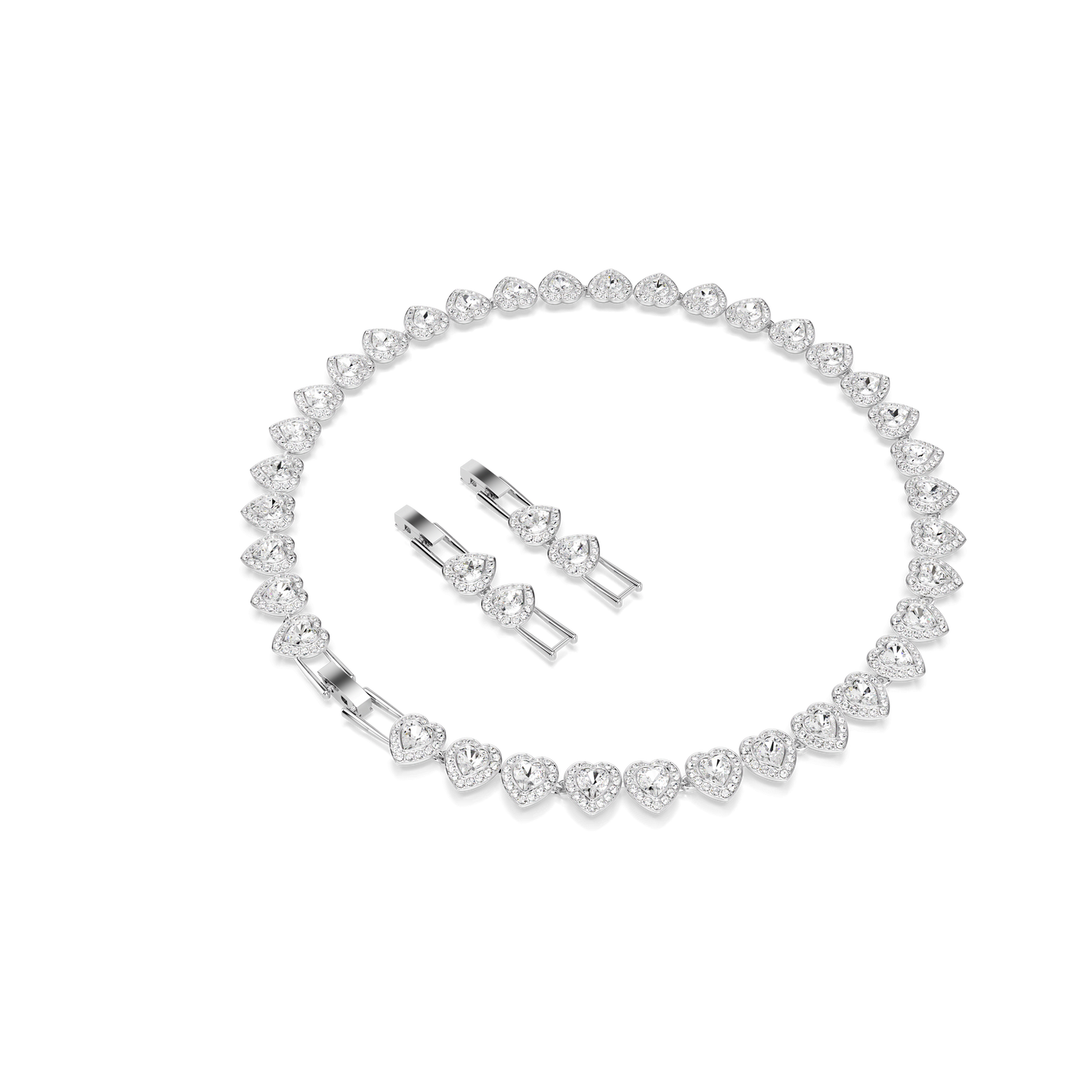Ariana Grande x Swarovski necklace, Mixed cuts, Heart, White, Rhodium plated 5720857