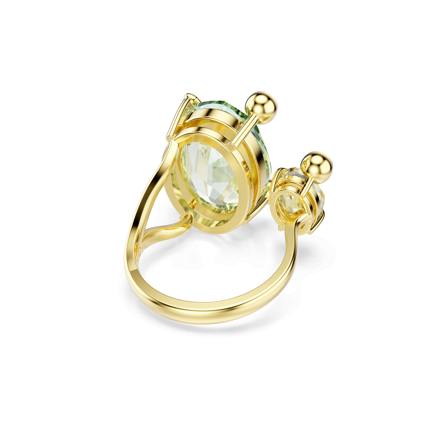 Gema open ring, Mixed cuts, Multicolored, Gold-tone plated