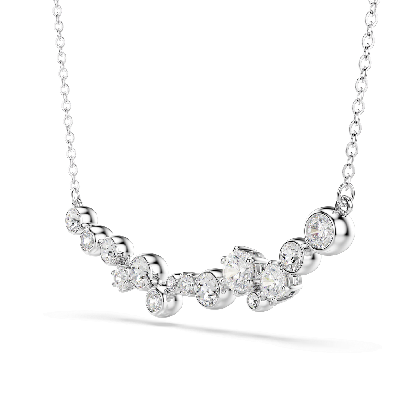 Constella necklace, Mixed cuts, White, Rhodium plated 5722473