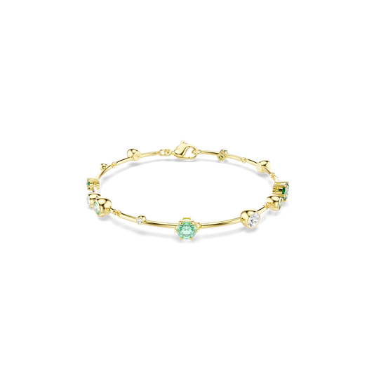 Constella bracelet, Mixed cuts, Green, Gold-tone plated 5722478