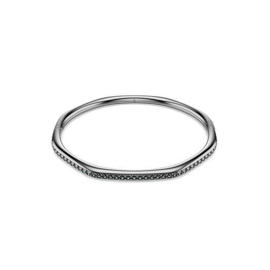 Dextera bangle, Octagon shape, Round cut, White, Ruthenium plated 5724606