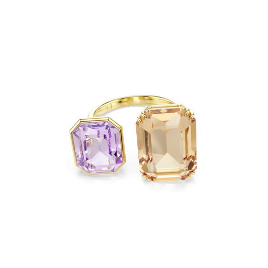 Millenia open ring, Octagon cut, Multicolored, Gold-tone plated 5725747
