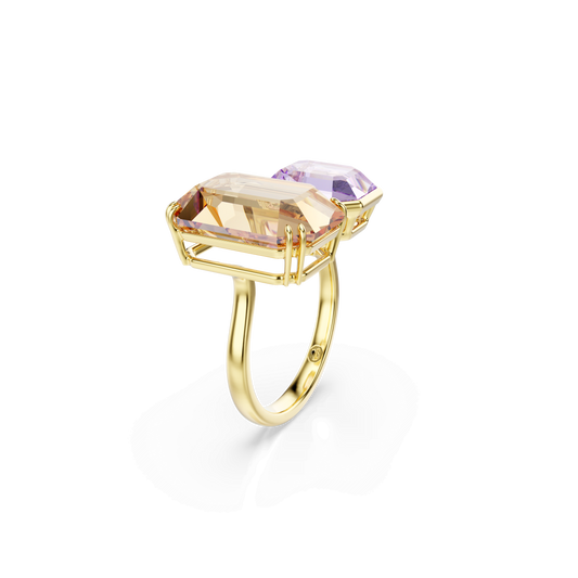 Millenia open ring, Octagon cut, Multicolored, Gold-tone plated 5725749
