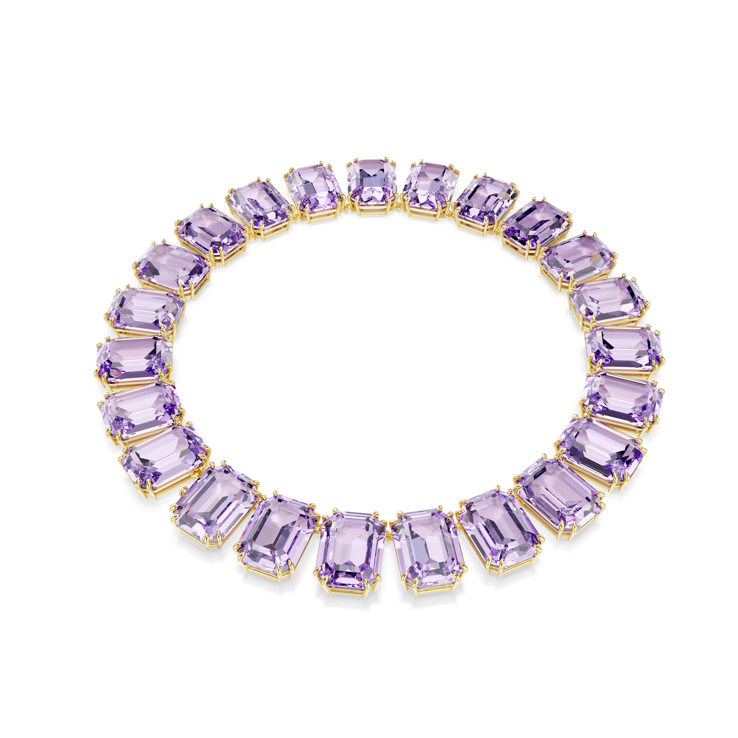Millenia necklace, Oversized crystals, Octagon cut, Purple, Gold-tone plated 5730323