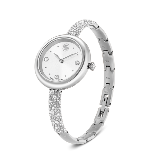 Sublima bangle watch, Swiss Made, Metal bracelet, Silver tone, Stainless steel 5730369