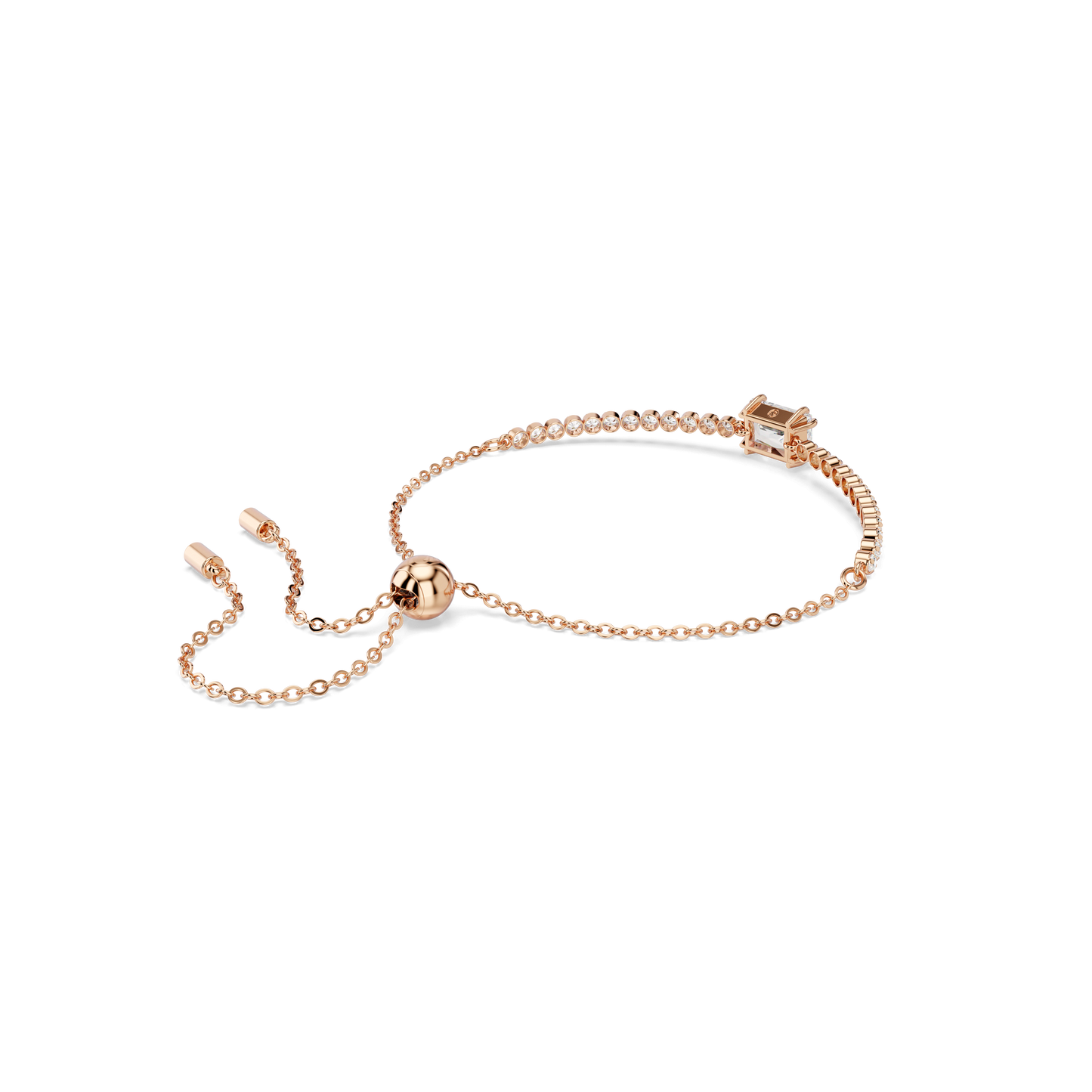 Matrix bracelet, Mixed cuts, White, Rose gold-tone plated 5730706