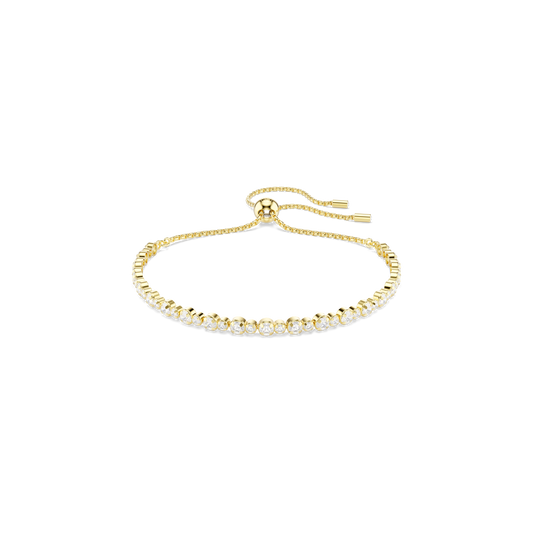 Matrix bracelet, Round cut, White, Gold-tone plated 5730709