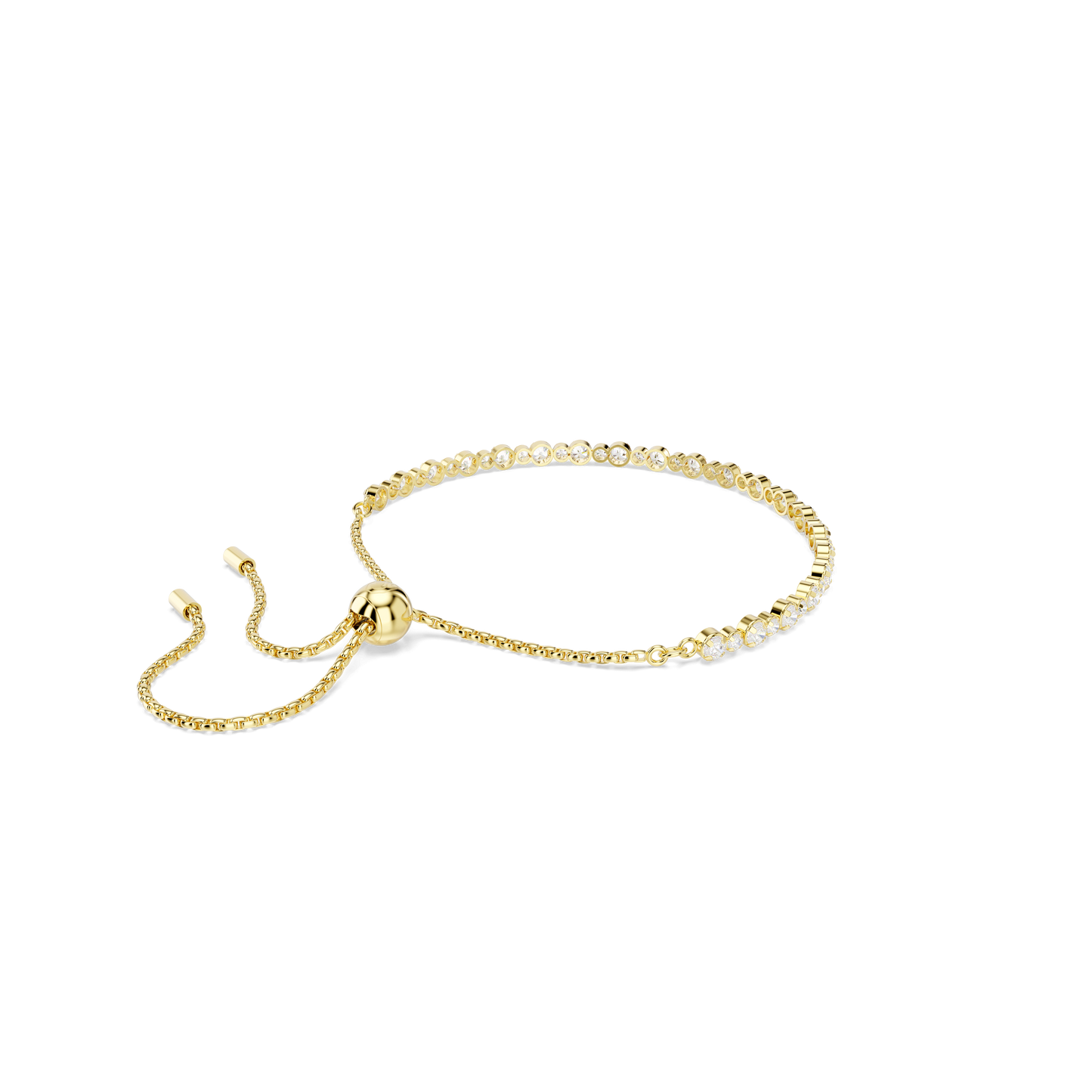 Matrix bracelet, Round cut, White, Gold-tone plated 5730709