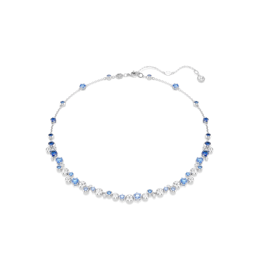 Constella necklace, Mixed cuts, Blue, Rhodium plated 5732255