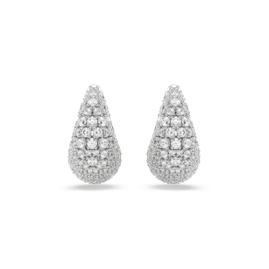 Sublima earrings, Large, White, Rhodium plated 5732281