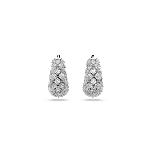 Sublima earrings, White, Rhodium plated 5732282
