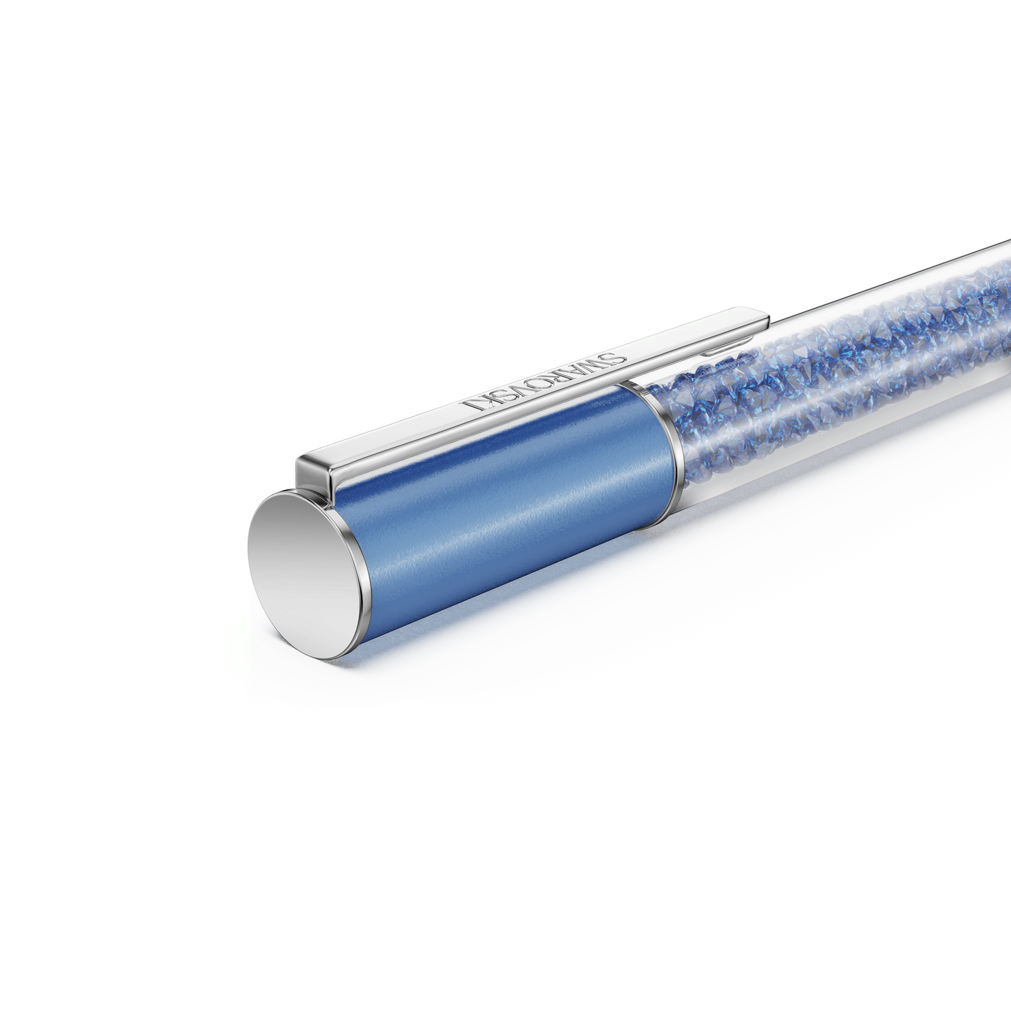 Crystalline ballpoint pen, ReCreated™ crystals, Blue, Blue lacquered, Chrome plated 5732972