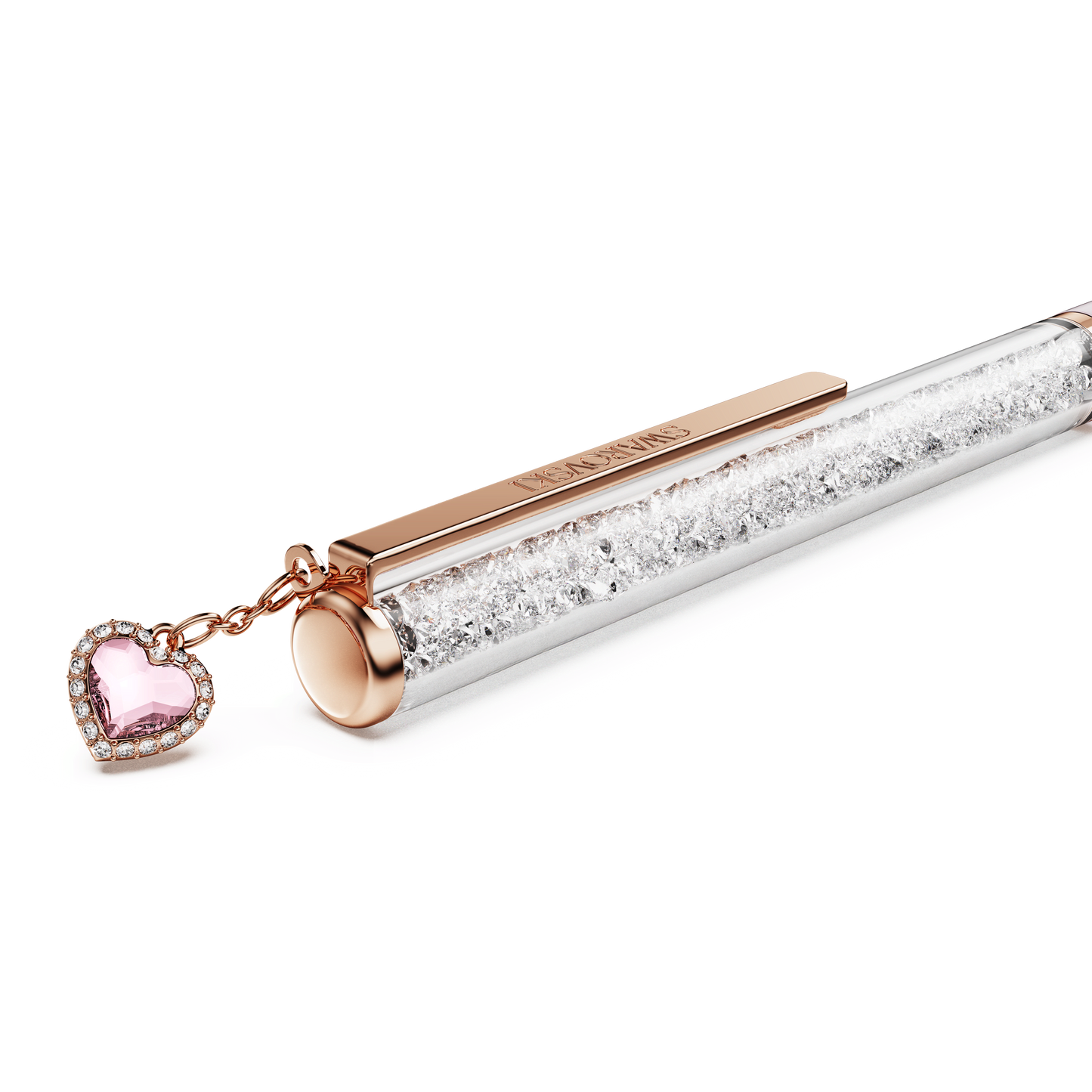 Crystalline ballpoint pen, Heart, Pink, Pink lacquered, Rose gold-tone plated 5732990