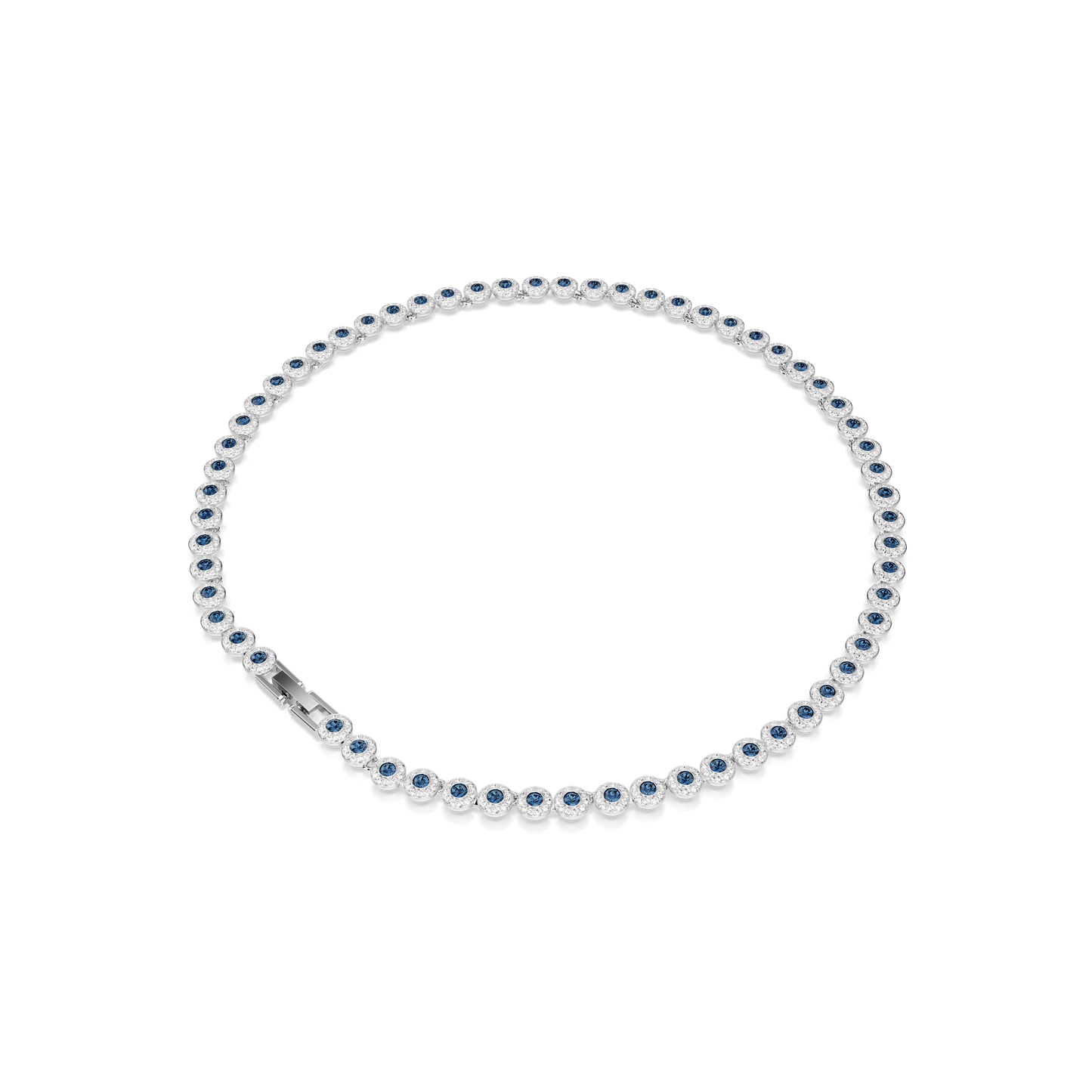 Una Angelic necklace, Round cut, Blue, Rhodium plated 5733402