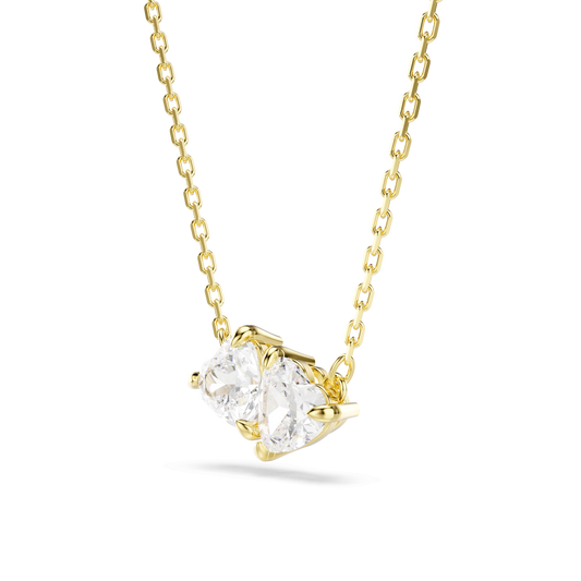 Mesmera necklace, Heart, White, Gold-tone plated 5733475