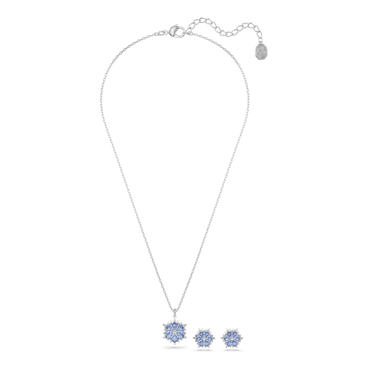 Magic set, Snowflake, Blue, Rhodium plated 5734243