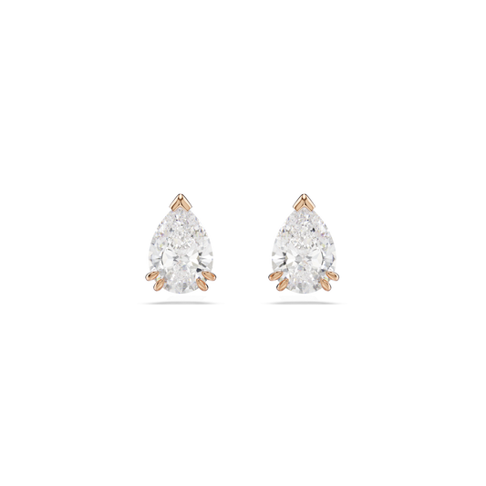 Stilla stud earrings, Pear cut, White, Rose gold-tone plated 5734248
