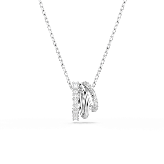 Hyperbola pendant, Round cut, White, Rhodium plated 5737064