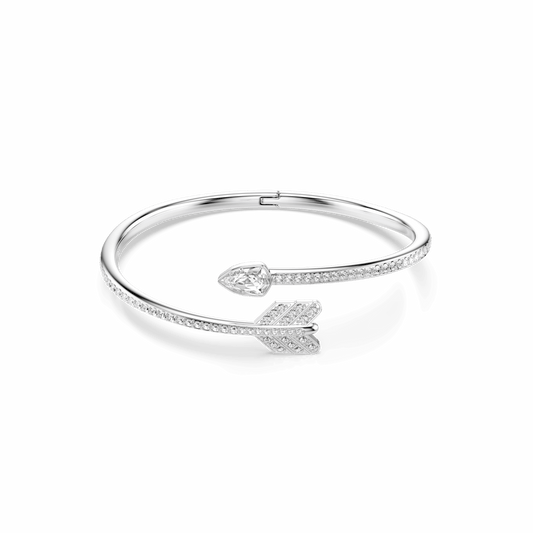 Idyllia bangle, Mixed cuts, Arrow, White, Rhodium plated 5737263
