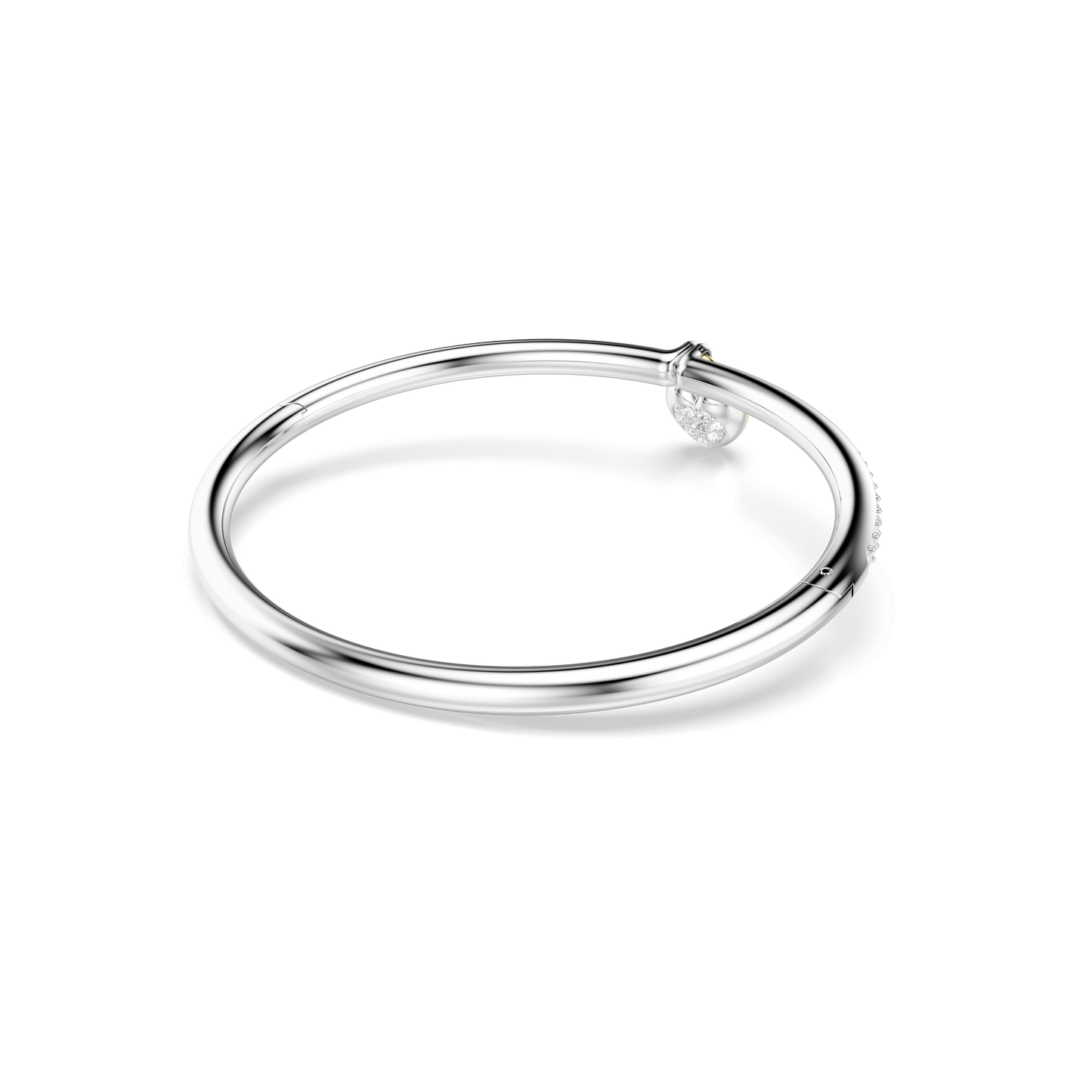 Idyllia bangle, Mixed cuts, Heart, Pink, Mixed metal finish 5737267