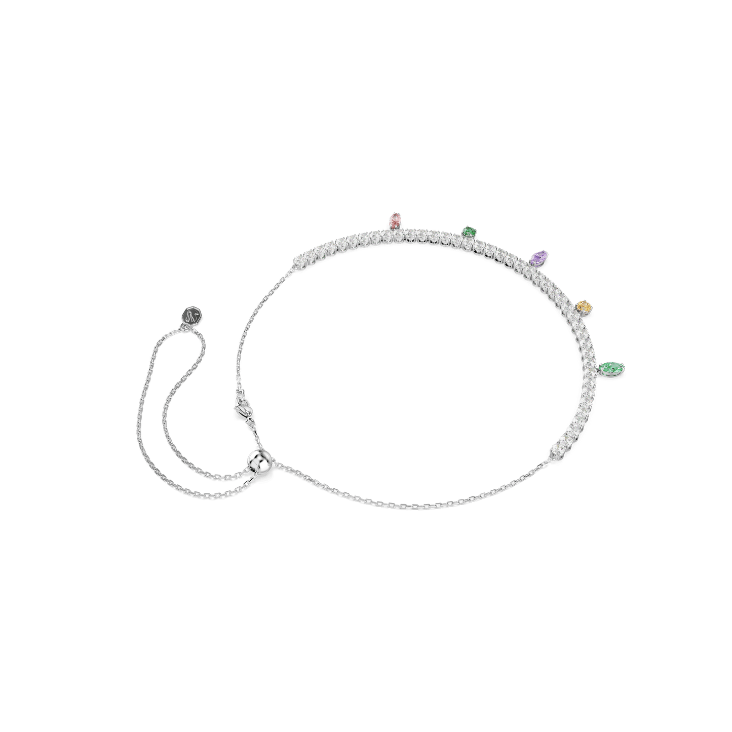 Ariana Grande x Swarovski Tennis necklace, Mixed cuts, Multicolored, Rhodium plated 5737422