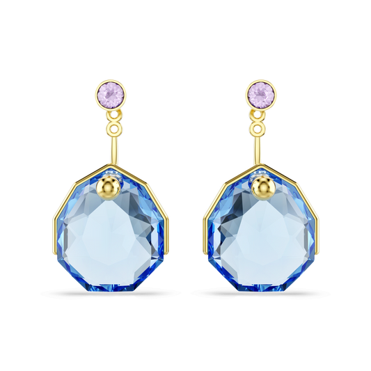 Gema earring jackets, Blue, Gold-tone plated 5737449