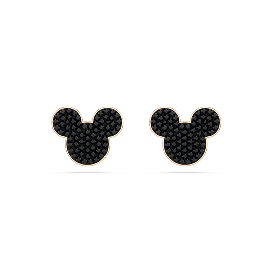 Mickey & Minnie stud earrings, Black, Rose gold-tone plated 5737560
