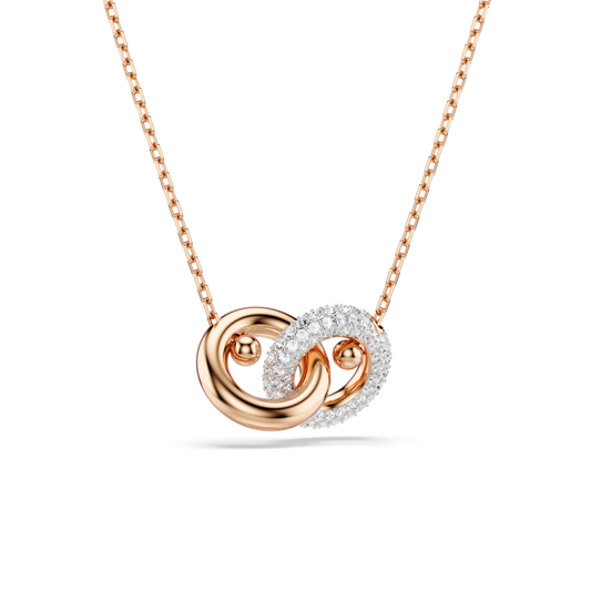Dextera pendant, Round cut, White, Rose gold-tone plated 5738200