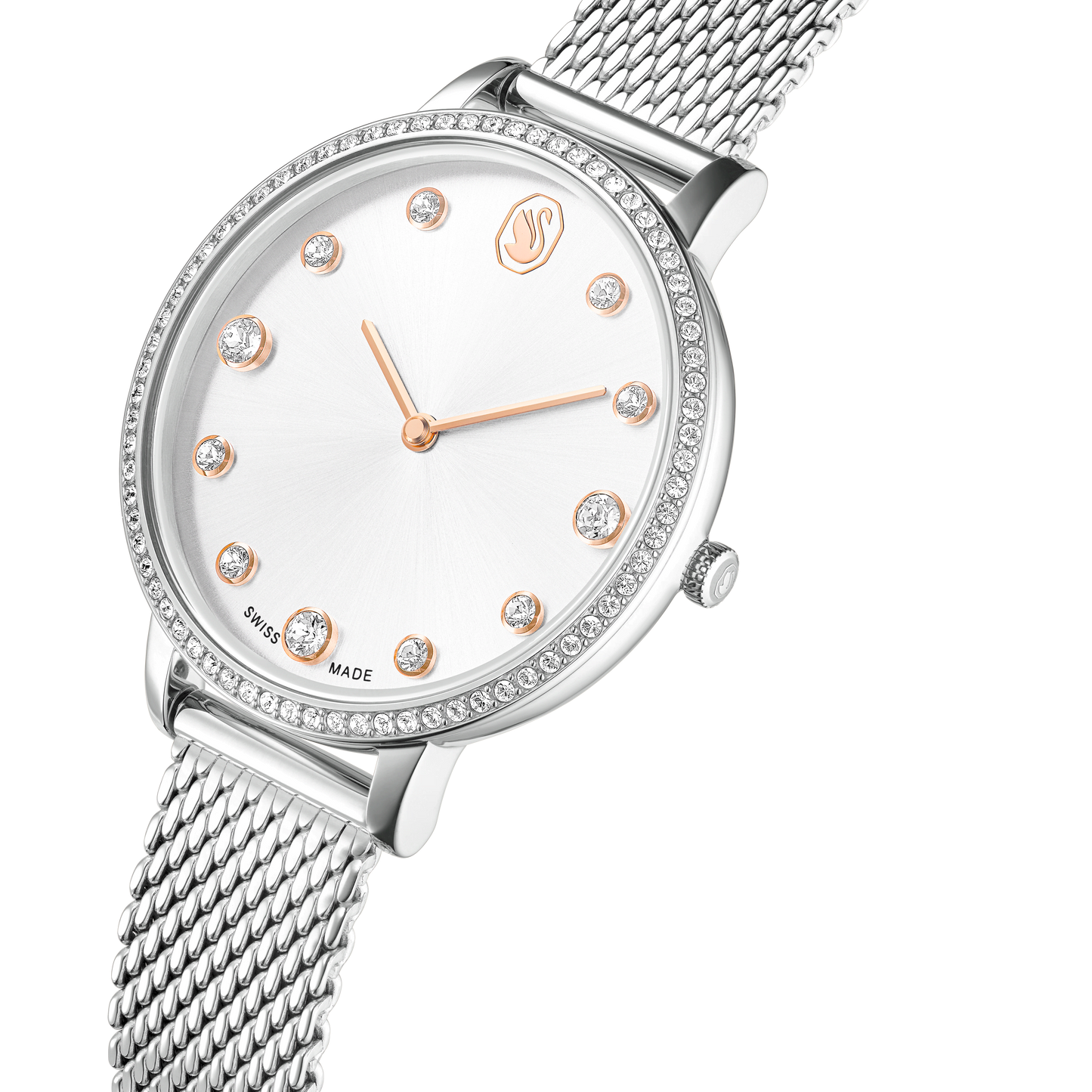 Clarica watch, Swiss Made, Metal bracelet, Silver tone, Stainless steel 5740971