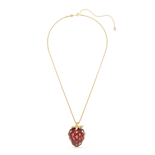 Idyllia pendant, Mixed cuts, Strawberry, Red, Gold-tone plated 5742676
