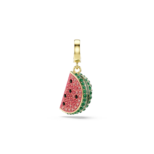 Idyllia charm, Mixed cuts, Watermelon, Multicolored, Gold-tone plated 5743134