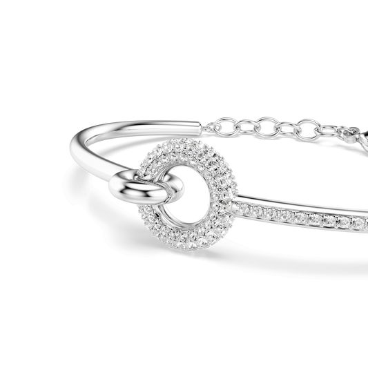 Dextera bangle, Round cut, White, Rhodium plated 5743569