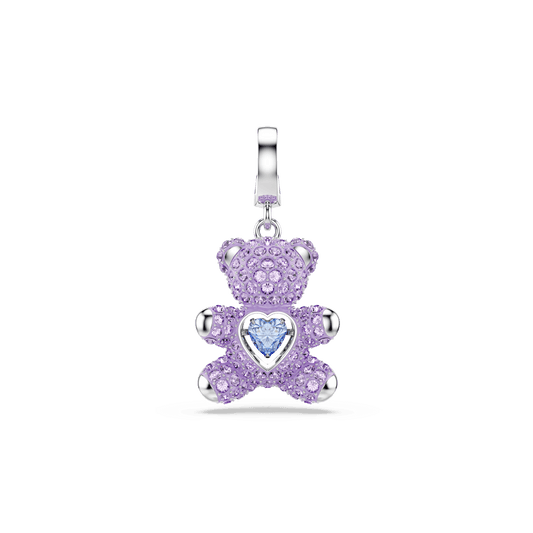 Idyllia charm, Mixed cuts, Teddy, Purple, Rhodium plated 5745610