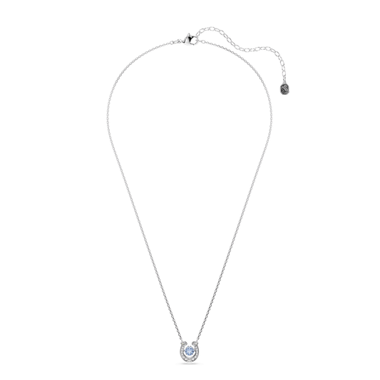 Symbolica pendant, Round cut, Pavé, Horse shoe, Blue, Rhodium plated 5746562