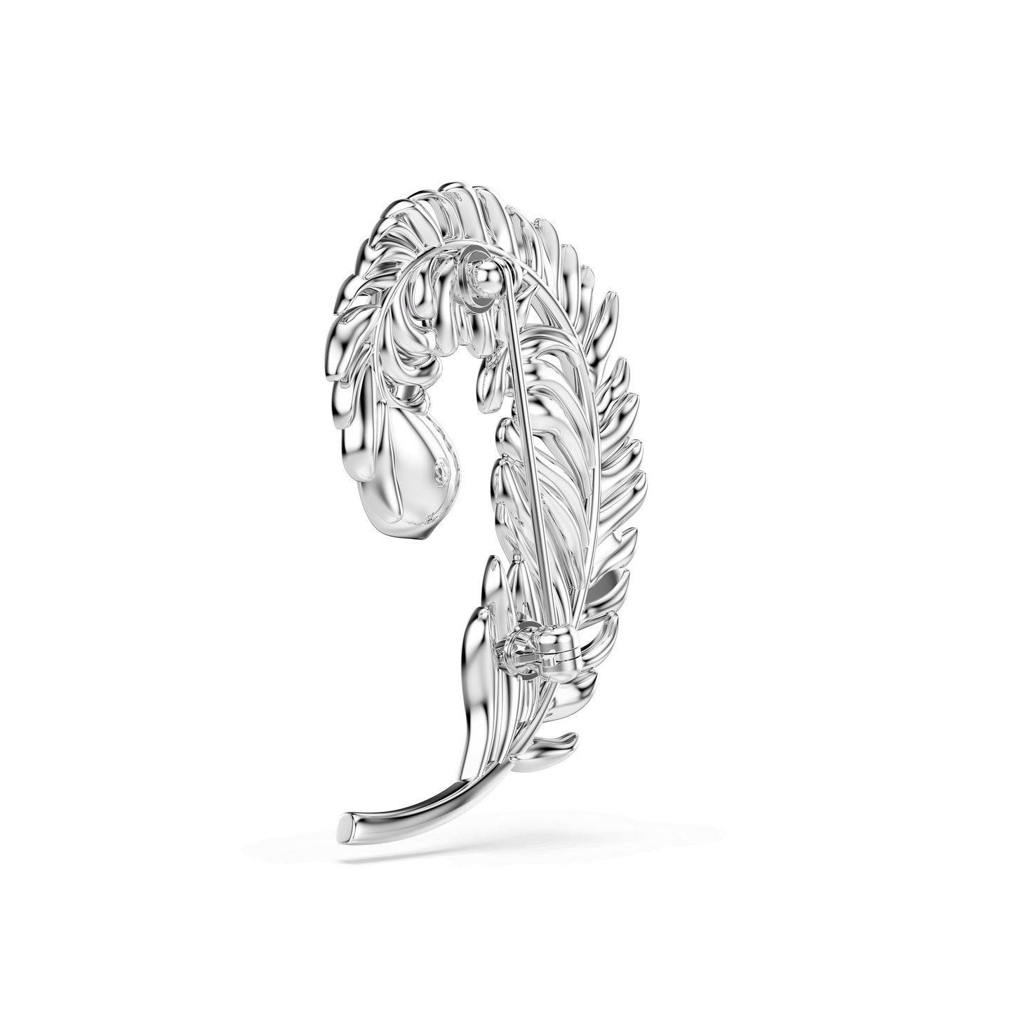 Idyllia brooch, Mixed cuts, Feather, Rhodium plated 5747549