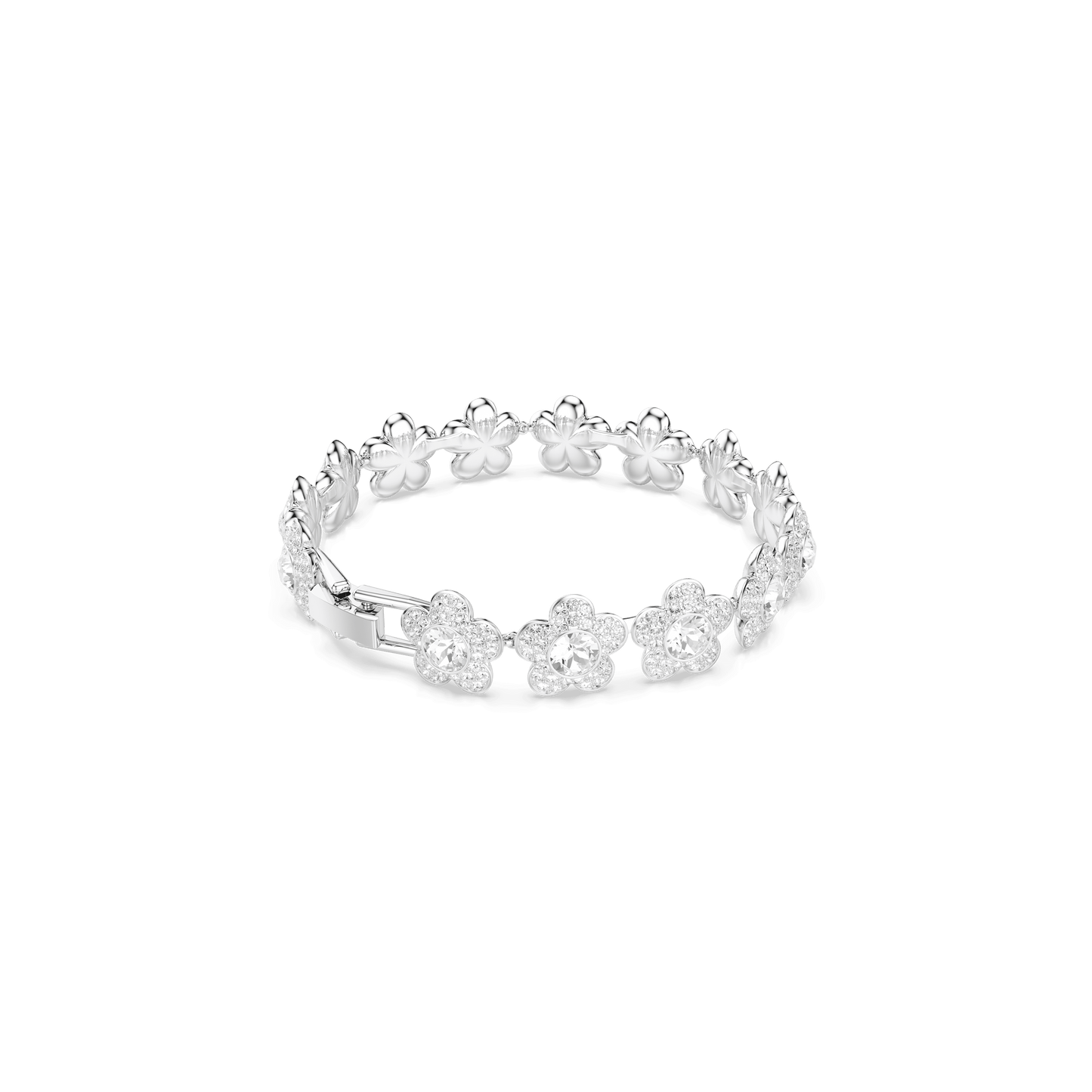 Ariana Grande x Swarovski bracelet, Round cut, Flower, White, Rhodium plated 5749182