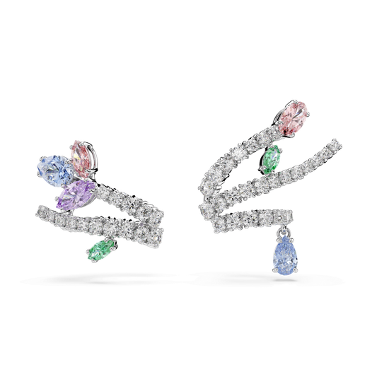 Ariana Grande x Swarovski ear cuffs, Mixed cuts, Multicolored, Rhodium plated 5749184